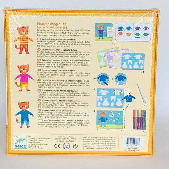 New Sealed Djeco Handcraft Magic Marker Felt-tips - Elliot and Zoe's clothes - Picture 8 of 13